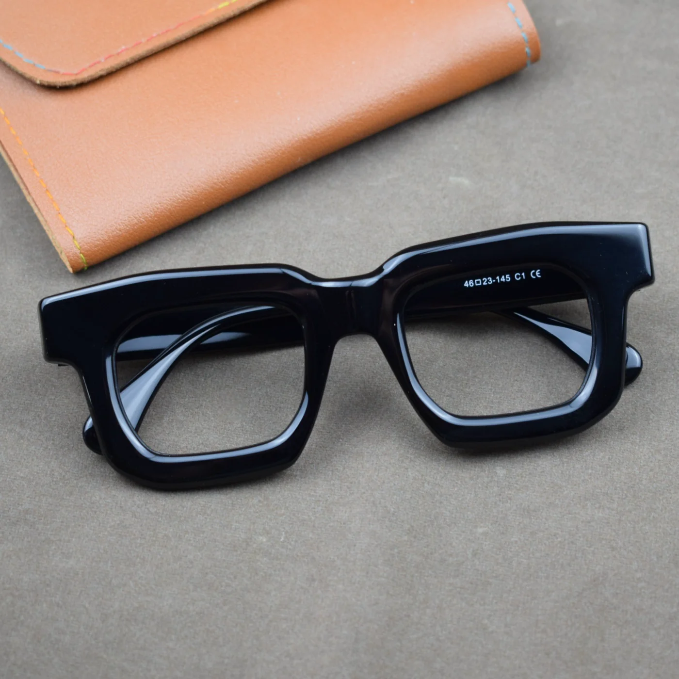 Thick Square Acetate Glasses Frame Popular Casual Presbyopia Eyeglasses Men Women Retro Prescription Myopia Eyewe