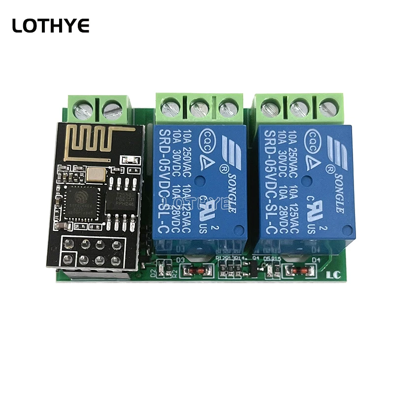 DC 5V ESP8266 ESP-01 / ESP-01S Dual Channel Wireless WIFI Relay Module 2 Channel ESP01 Low Level Control For DIY Smart Home