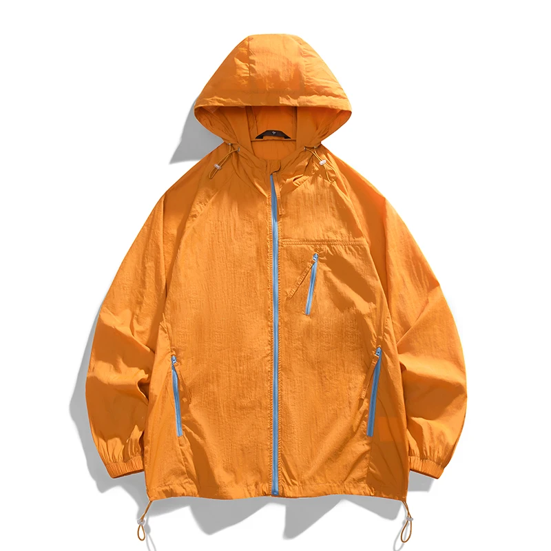 

Summer Windbreaker Men's Jackets Sun Protection Coats Ice Silk UV Protection Clothing Couple Hooded Windbreak Jacket Women Coats