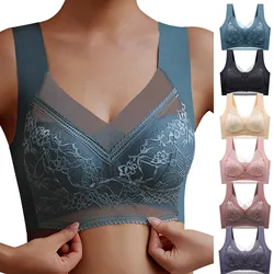 XL-6XL Women Large Bra Push Up Ice Silk Seamless upper Bralette Lace Wireless Summer Bras Plus Size Top Lingerie Underwear