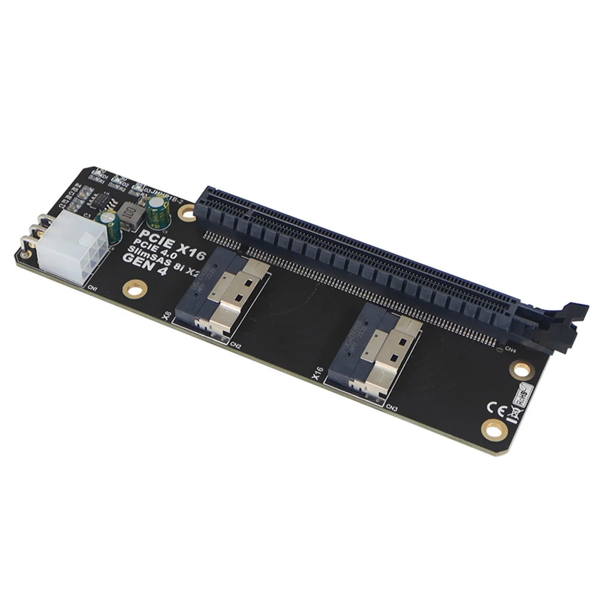 

ABXHA 2 in 1 2 Ports SlimSAS 8I X2 to PCIE 4.0 X16 GEN4 Adapter Board Card for Network Card Graphics Video Card Capture Card