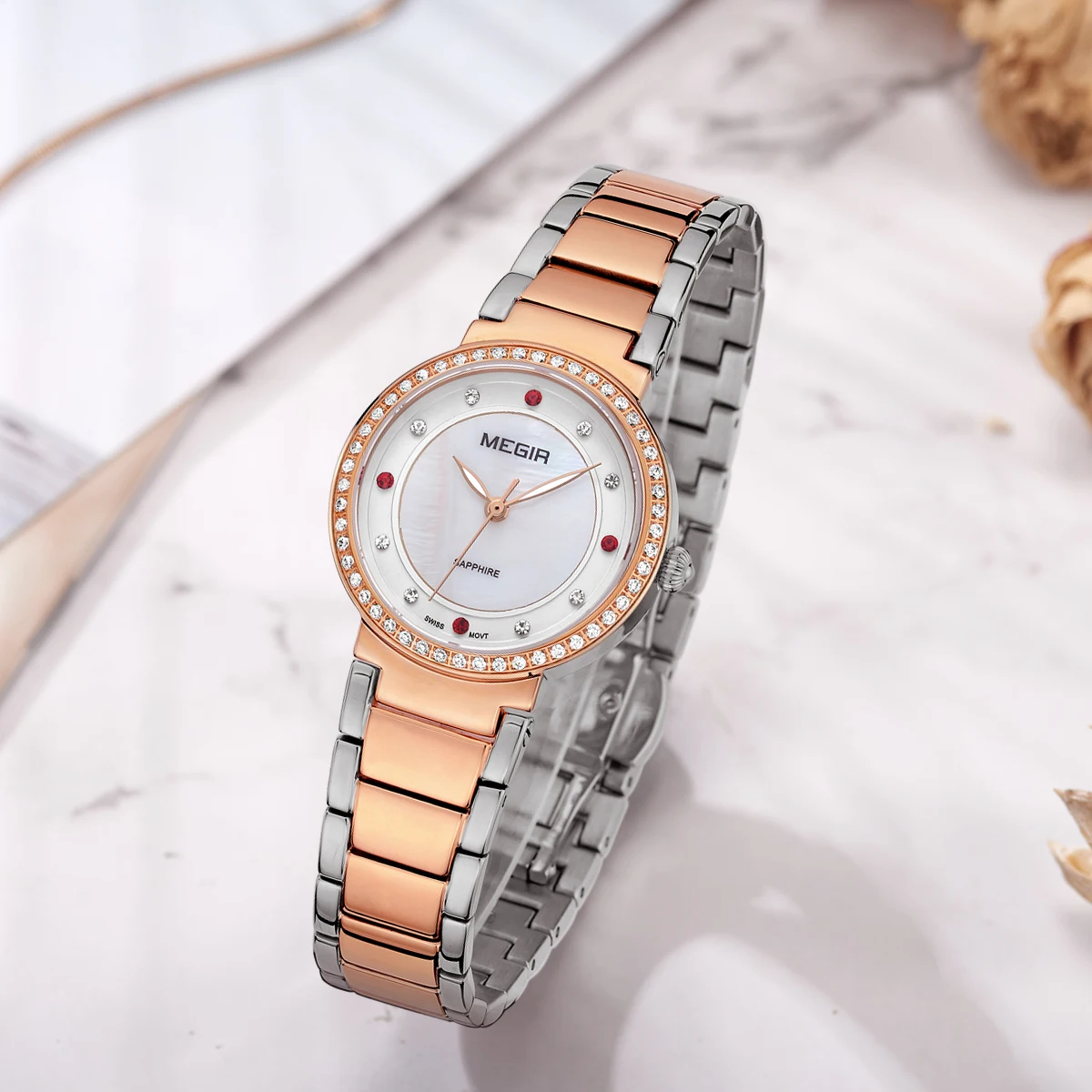 MEGIR Fashion Stainless Steel Women Bracelet Quartz Watches Elegant Business Ladies Clock Female Sport Wristwatch Reloj Mujer