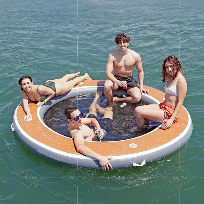 Outdoor Indoor Fitness Water Bed Floating Chair Inflatable Pool Hammock Hanging Drinks Floating Sunbathing Yoga Dock Tent