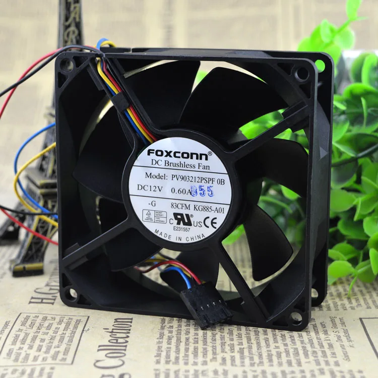 

9032 12V0.60A PV903212PSPF0A 4WIRES PWM TEMPERATURE CONTROL CASE COOLING FAN