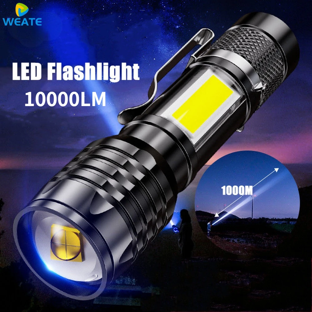 

High Power Rechargeable LED Flashlight Mini Zoom Torch Outdoor Camping Strong Lamp Lantern Waterproof Tactical Flashlight