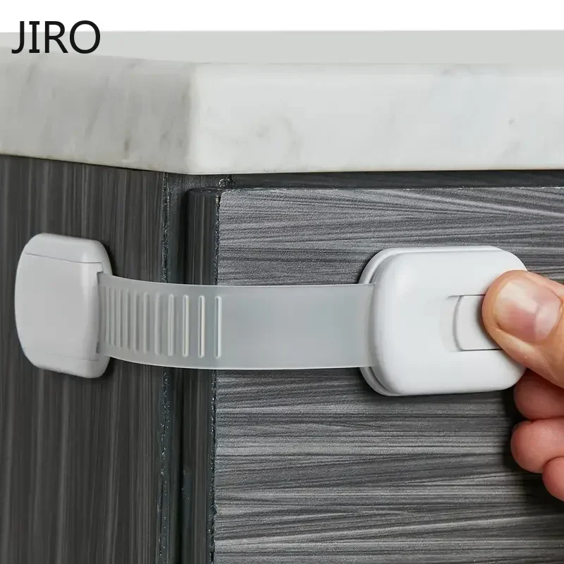 6 قطع قفل حزام أمان للأطفال، مناسب للخزائن والأدراج والحمامات والثلاجات وما إلى ذلك. وسادة لاصقة. تركيب بدون حفر