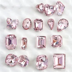 50pcs/20pcs/10pcs Luxury Pink Zircon Nail Art Charms Kawaii Glitter Crystal Diamond Nail Rhinestone Deccorations DIY Accessories