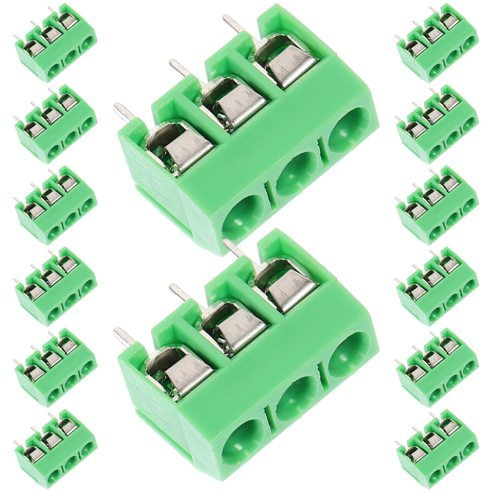 

50Pcs Terminal Blocks 3 Pin Screw Type Electrical Terminal Block Insulating Wire Connector Pcb Quick Connector