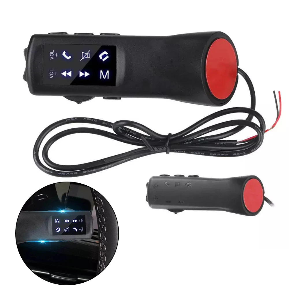 8Keys Car Steering Wheel Buttons For Switch Control 12V Music Phone Radio For Vehicle Interior Accessories Black ABS 11*3.5cm