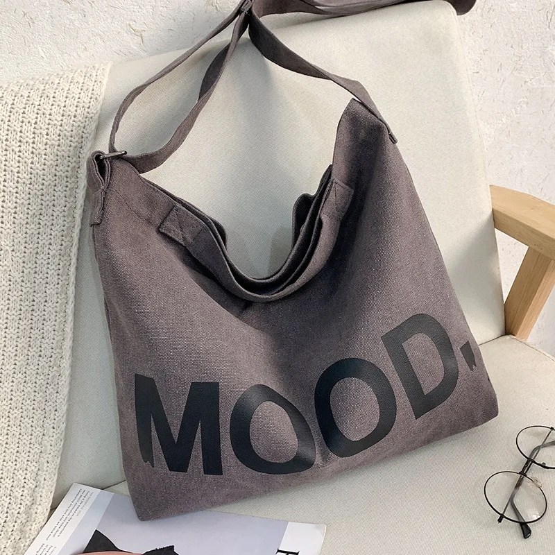 Top Canvas Bag Youth Men Shoulder Bags Large Capacity Hand Bags Letter Printed Crossbody Bags for Women Students School Bags