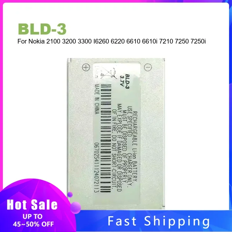 Сменный аккумулятор BLD-3 для мобильного телефона Nokia 2100 3200 3300 I6260 6220 6610 6610i 7210 7250 7250i BLD 3 BLD3 Сменный аккумулятор BLD-3 для мобильного телефона Nokia 2100 3200 3300 I6260 6220 6610 6610i 7210 7250 7250i BLD 3 BLD3