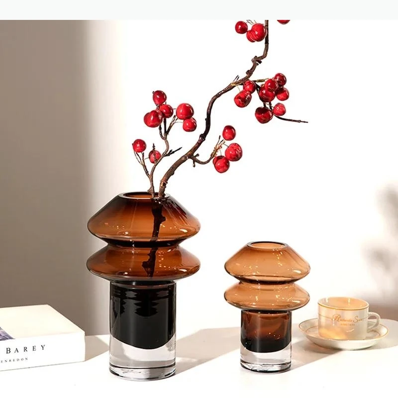 

Glass Vase Transparent Mushroom Shape Flower Vase Hydroponics Terrarium Floral Arrangement Home Decoration Accessories