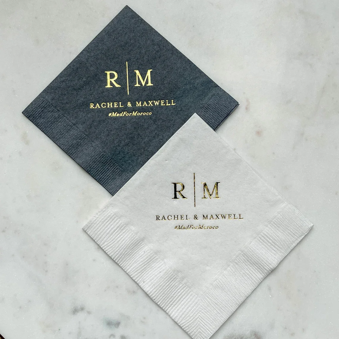 Custom Contemporary Initial Monogram 3ply Napkins, 3ply Printed Napkins, Event Cocktail Napkin, 3ply Party Napkins, 3ply Appetiz