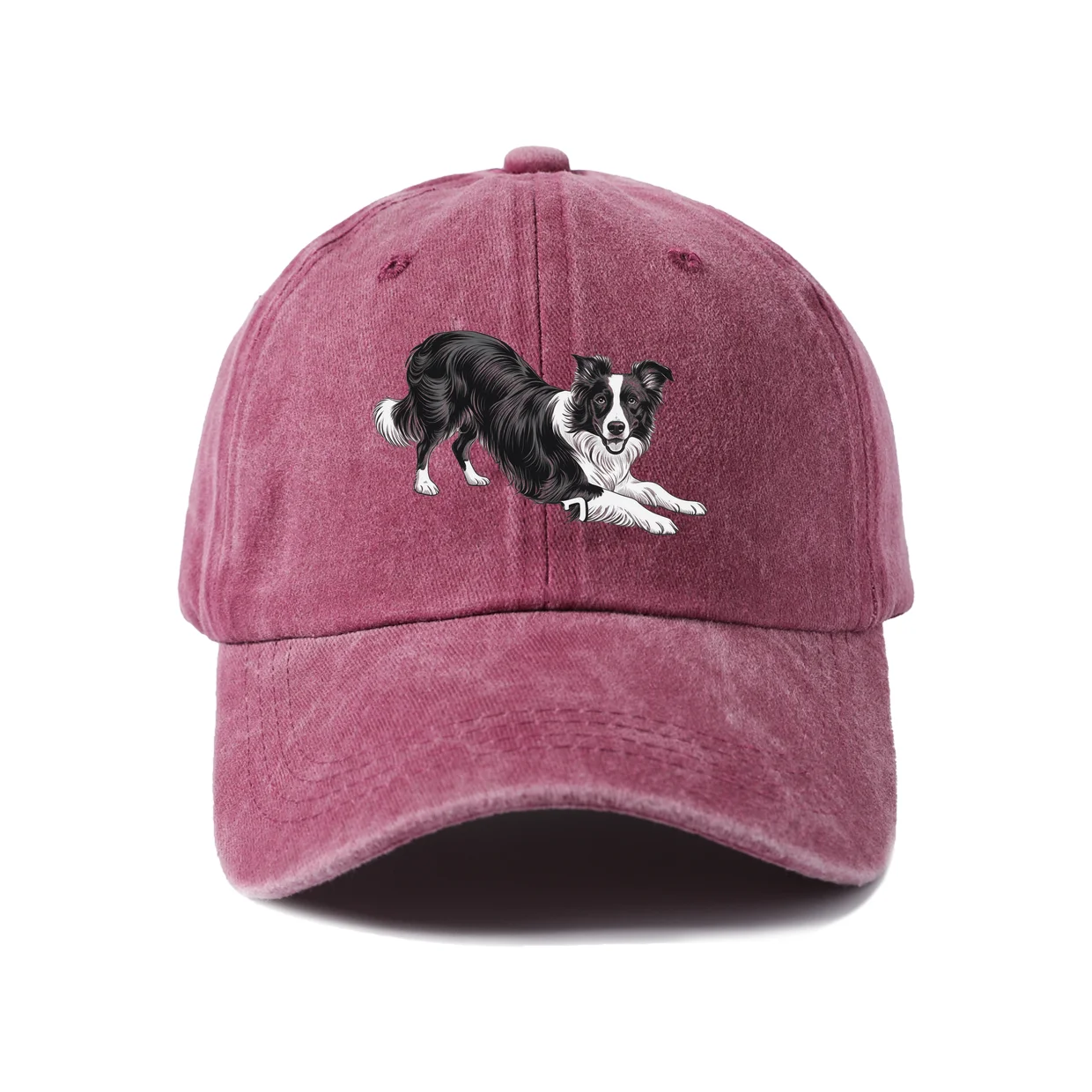 Running Cat Pair Vintage Washed Baseball Cap, Adjustable Unisex Dad Hat, Everyday Gift