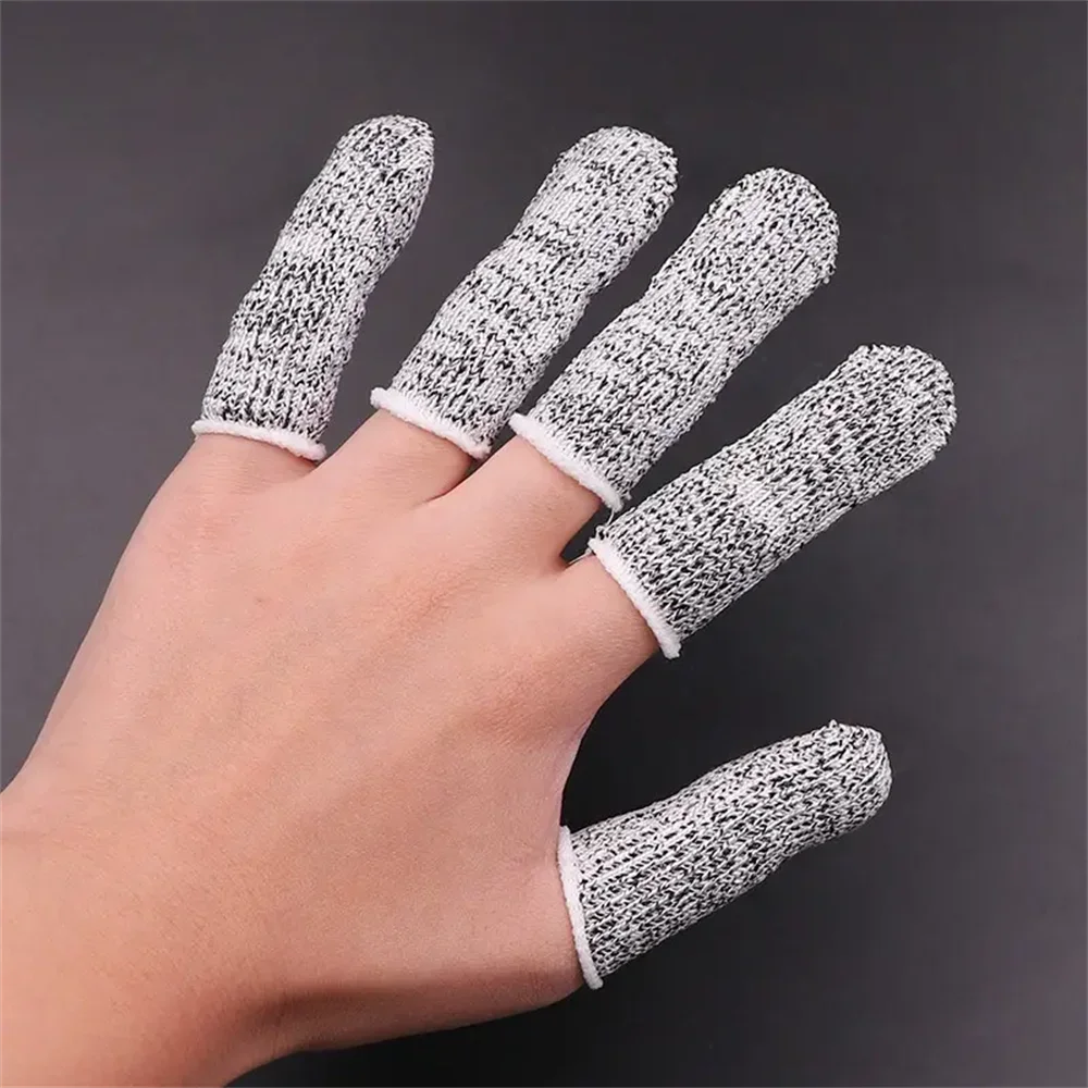 Anti-Schnitt-Fingerabdeckung, Fingerschutzhülle, 10 Stück, 5-stufige elastische, verschleißfeste Fingerhülsen, Fingerhülsen zum Schutz – Detail 9