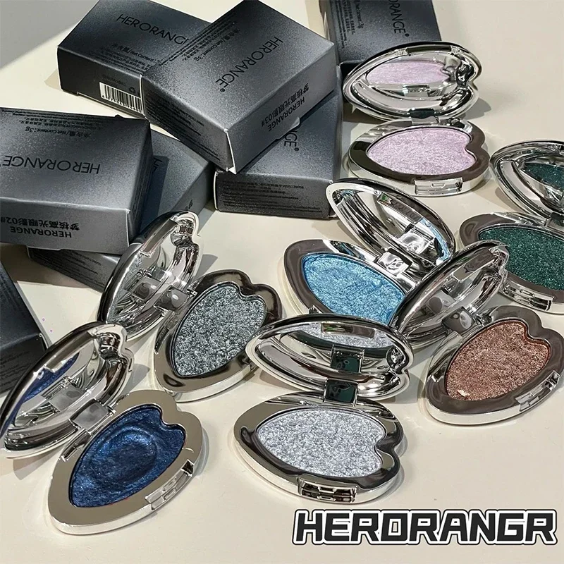 Camaleão fumado verde sombra metálica perolada glitter sombra de olho placa diamante iluminando destaque maquiagem dos olhos cosméticos