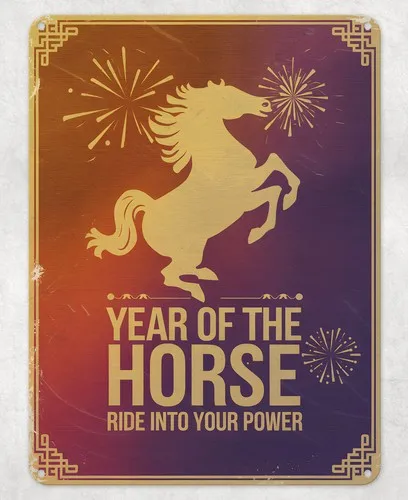 Year of New Year Metal Poster Wall Tin Sign Man Cave Shed Home Plaque --Tin Sign