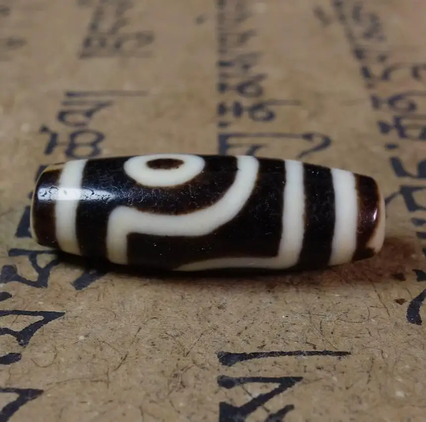 Ancient Tibetan DZI Beads Old Agate Lucky 2 Eye Totem Amulet Pendant GZI #3602