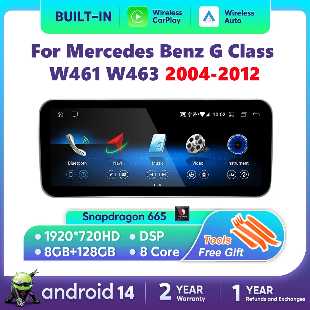 

For Mercedes Benz G Class G500 G55 W461 W463 2004-2012 Carplay Screen Android 14 Car Radio Multimedia Video Player GPS Stereo