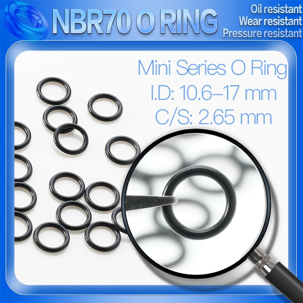 

100PCS/Lot Nitrile Rubber Black NBR CS 2.65 MM ID 10.6/11/11.2/11.5/11.8/12/12.5/13.2 MM O Ring Gasket Oil Resistant Waterproof