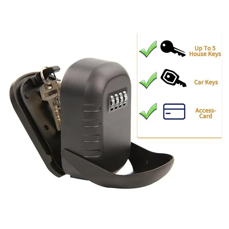 【BRILLIANT 】Wall Mount Storage Key Lock Box In Metal, Combination Design, 6 To 10 Keys Capacity, Anti-Dust Cover For Home, Offic