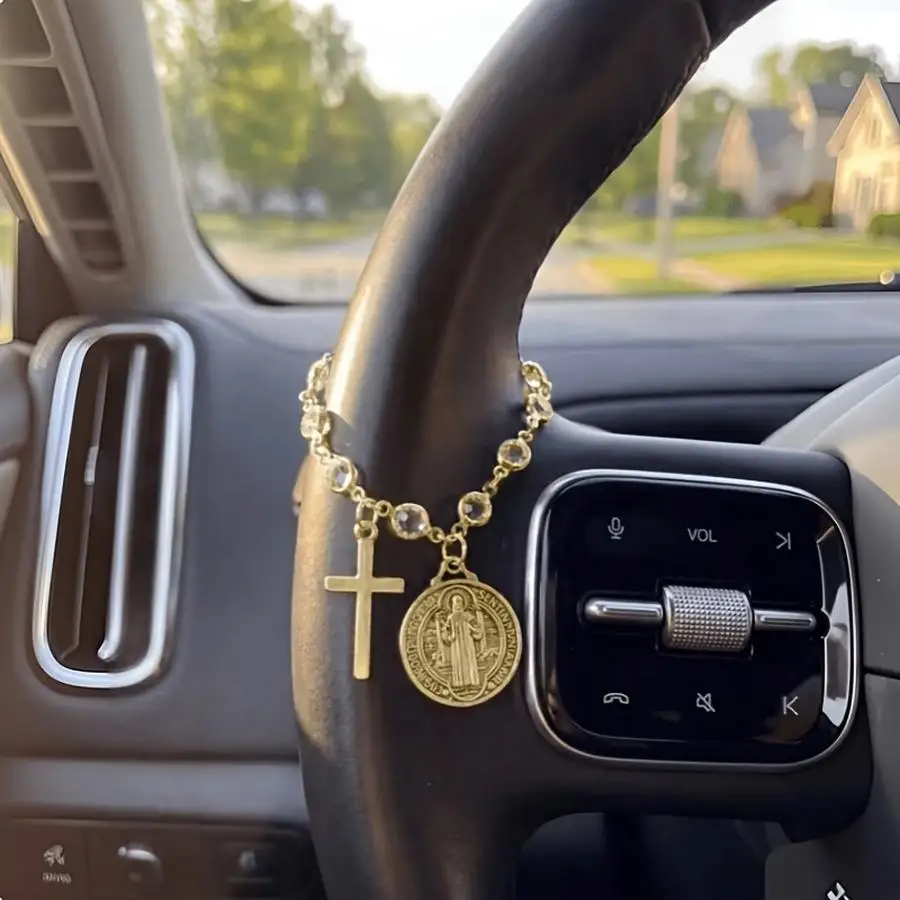 1/5/10/20/50/100pcs Cross Sticker to Hang in the Car, Religious Car Decorations, Steering Wheel Chain, Women's Handbag Pendant,