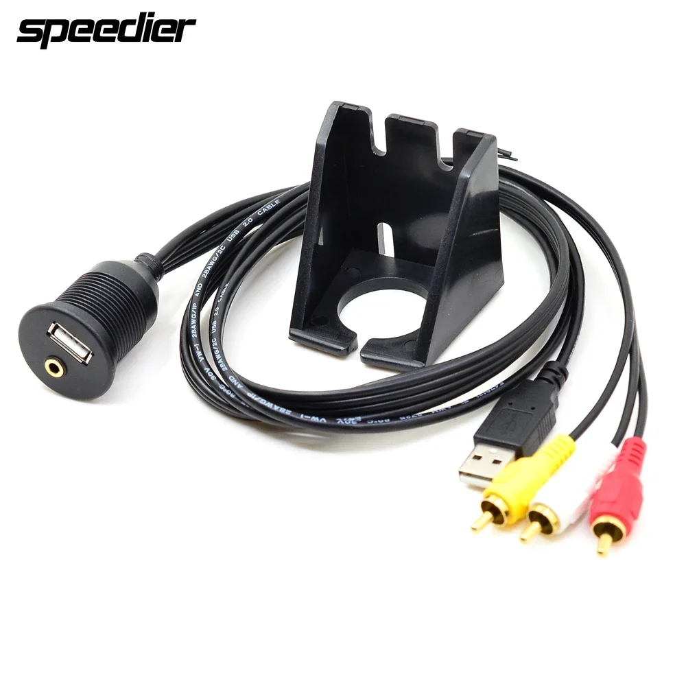 1 м/3 фута USB 2.0 и 3 RCA «папа» — USB2.0 и 3,5 мм «мама» Панель приборной панели Aux Удлинительный кабель для скрытого монтажа для автомобиля, лодки, грузовика, двигателя