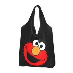 Personalizzato Elmo Oscar The Grouch Big Bird Cookie Monster Shopping Tote Bag portatile Sesame Street generi alimentari borsa Shopper a tracolla