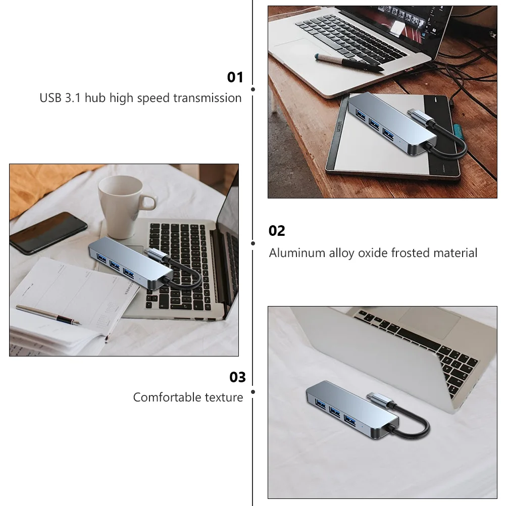 

4 Port USB 3.1 Type-C Hub Multi-Interface Aluminum Alloy Expansion Dock for Laptop Tablet Pc Mobile Phone Data Sync Transfer Hub