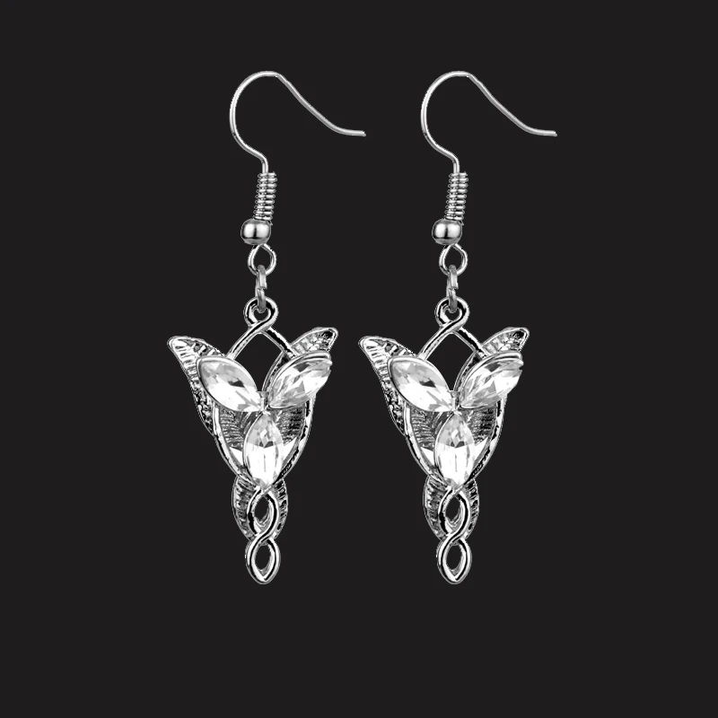 Fashion Vintage Arwen Elvish Earrings Exquisite Shine Evenstar  Ear Studs For Women Girls Cosplay Jewelry Accessories