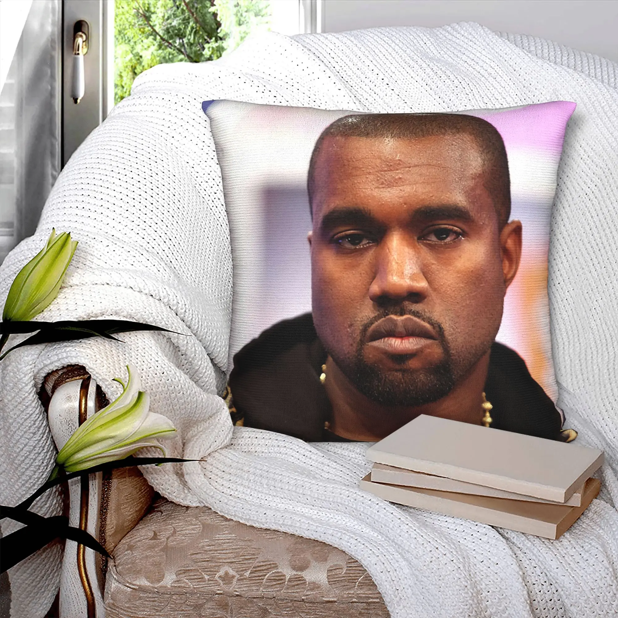 Popular Singer Kanye West Cushion Cover 40x40cm  Soft Nordic Pillows for Car Sofa