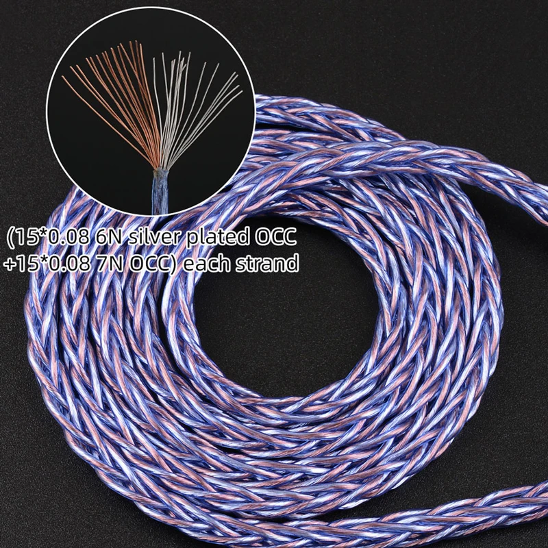 NiceHCK SpaceCloud الرائد 6N Litz الفضة مطلي OCC + 7N OCC مزيج سماعة محورية كابل 3.5/2.5/4.4 مللي متر MMCX/QDC/2Pin للشجاعة