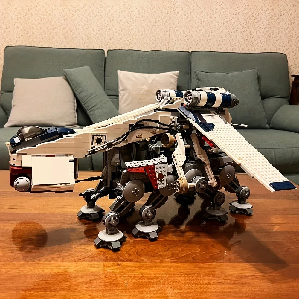 متوفر في المخزون UCS طائرة Moc سفينة معركة البهلوانية بنة AT-OT نموذج وحدات تصميم ستار 10195 ألعاب هدية 1758 قطعة #2