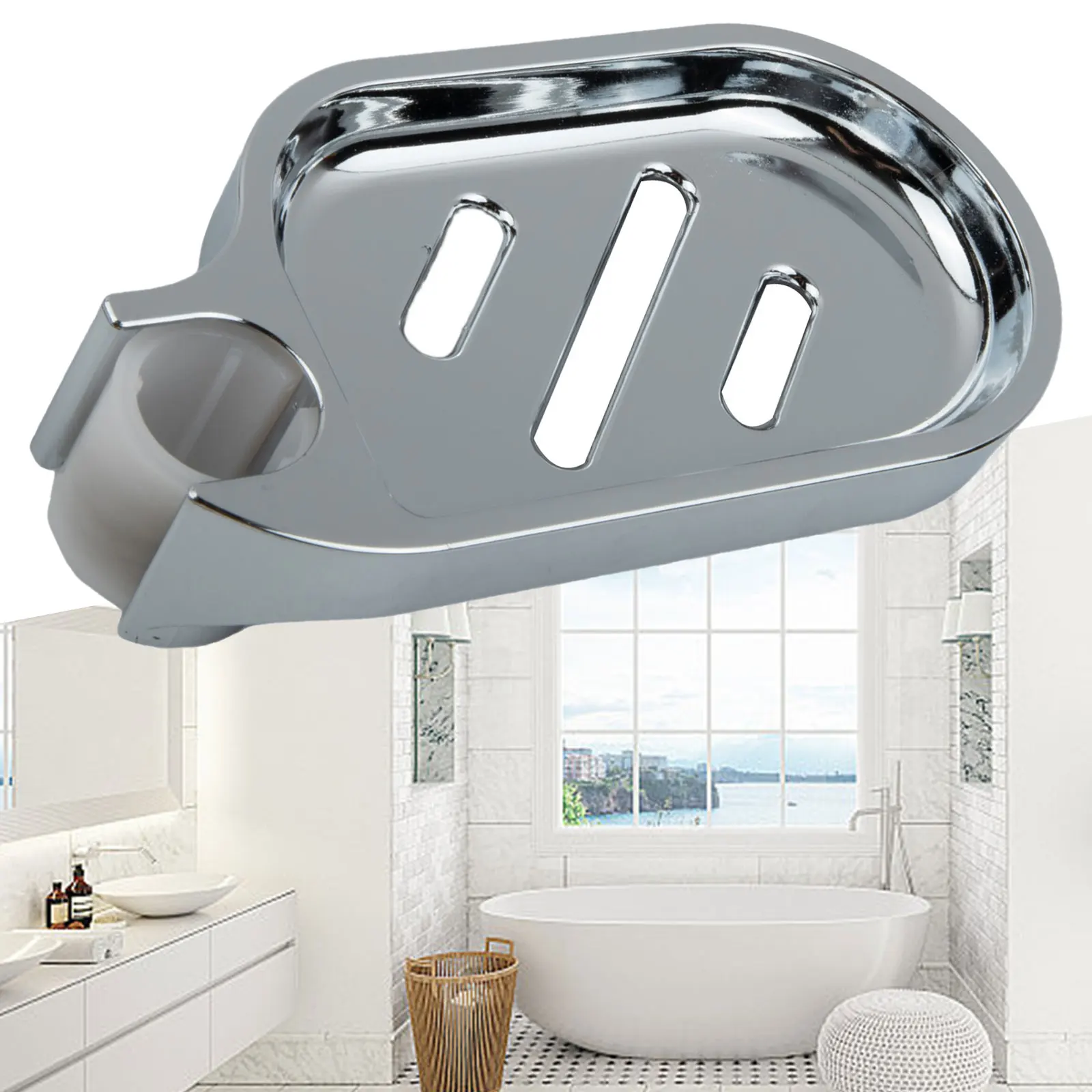 

Bathroom Tool Soap Dish Simple Useful Soap Dish Keep Soap Dry Modern Design Chrome-plated Clean Dry And Clean.