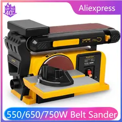 Belt Sander Disc 4X6 Inch Disc Bench Sanding Adjustable Table Abrasive Belt Sanding Combination for Word Working 550W/650W/750W