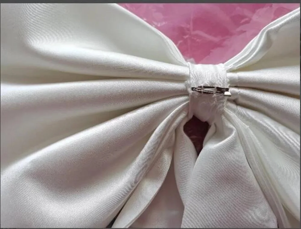 Satin Wedding Detachable Bow Removable Train for Dresses Big Bow Boho Bridal Overskirt