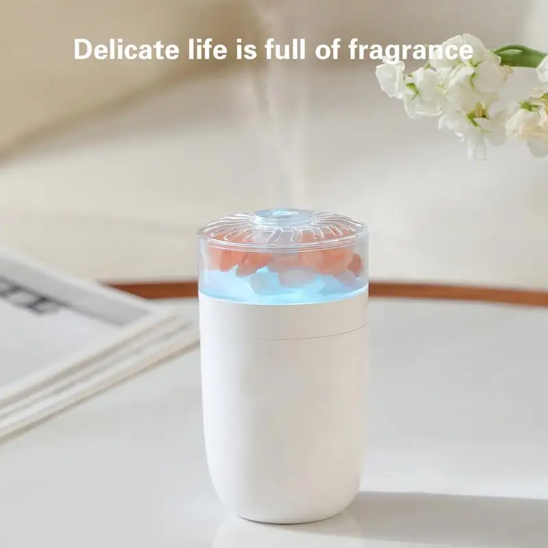 Car Mini USB Humidifier Desk Personal Mini Humidifiers With Salt Stone 230ml Colorful Light Aromatherapy Diffusers For Car Home