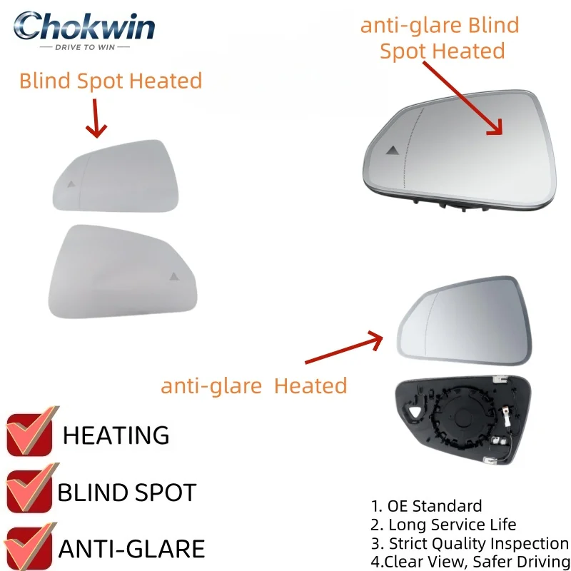 For BMW X1 X2 U11 U12 iX1 2022 2023 2024 2025 Heated Blind Spot Rear Mirror Glass/anti-glare Blind Spot Heated 51165A18091