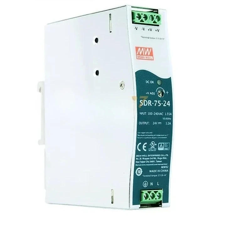 Блок питания Mingwei SDR-75/120/240/480/960W-24V48 DC Rail 12V, тонкий