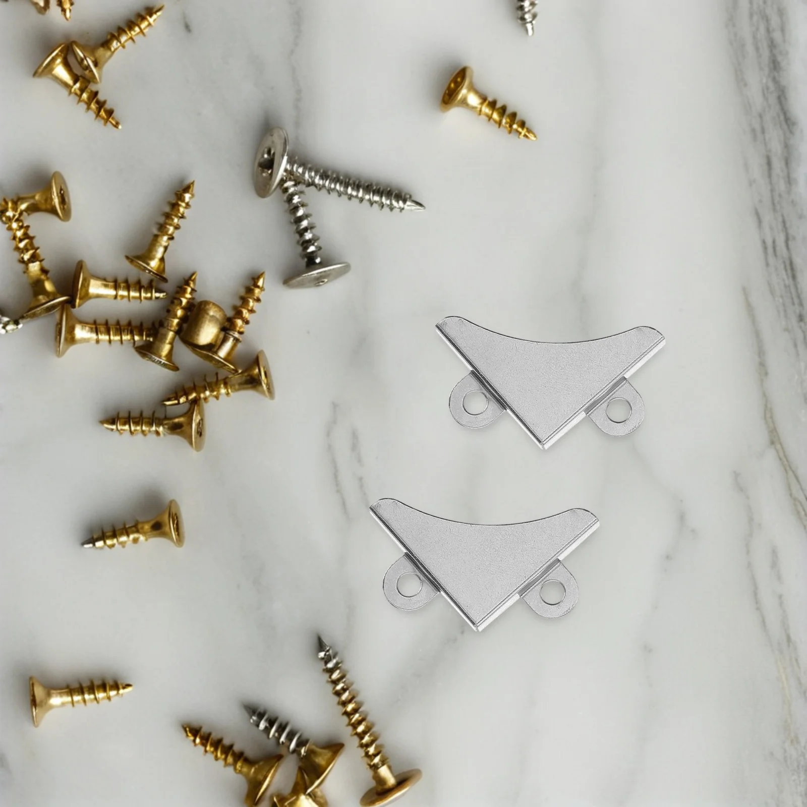 

50pcs Bathroom Mirror Clips: Metal Corner Brackets For Glass Mirrors Wall Mounting Hardware Fixing Kit No Tool Installation