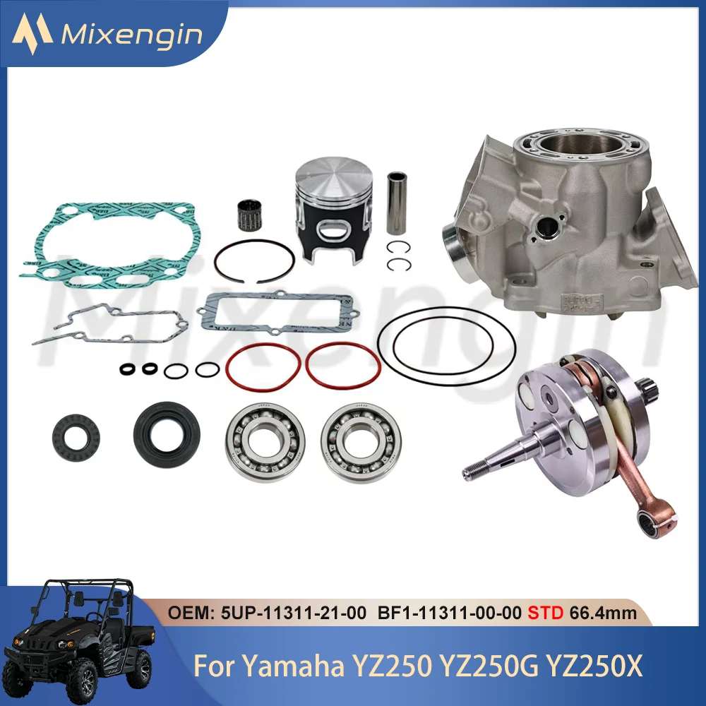 

Для Yamaha YZ250 YZ250G YZ250X STD 66,4 мм 2003-2025 5UP-11311-21-00 мотоциклетный цилиндр, прокладка поршня коленчатого вала, ремонтный комплект