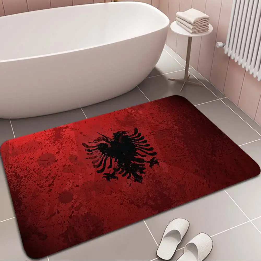 Albania Flag Bathroom Mat Washable Non-Slip Living Room Sofa Chairs Area Mat Kitchen Bedside Area Rugs