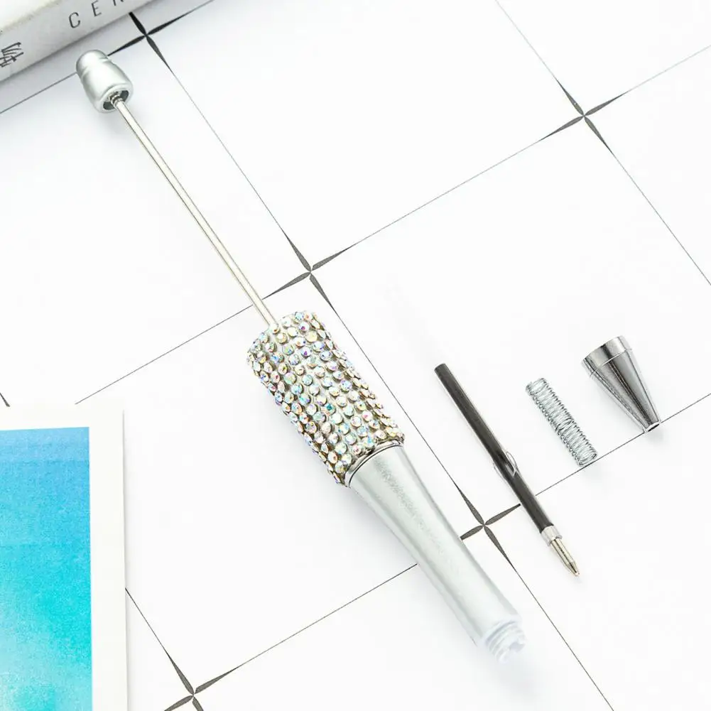 Recambio de bolígrafo de plástico de alta calidad, colores surtidos, con cuentas de diamantes de imitación, para escribir