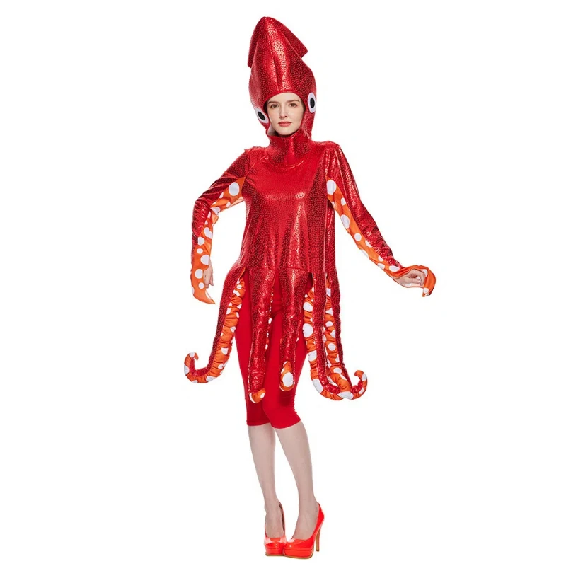 

Halloween Adult Squid Game Costume Marine Life Party Costume Squid Play Costume Jumpsuit Funny Cosplay Costume