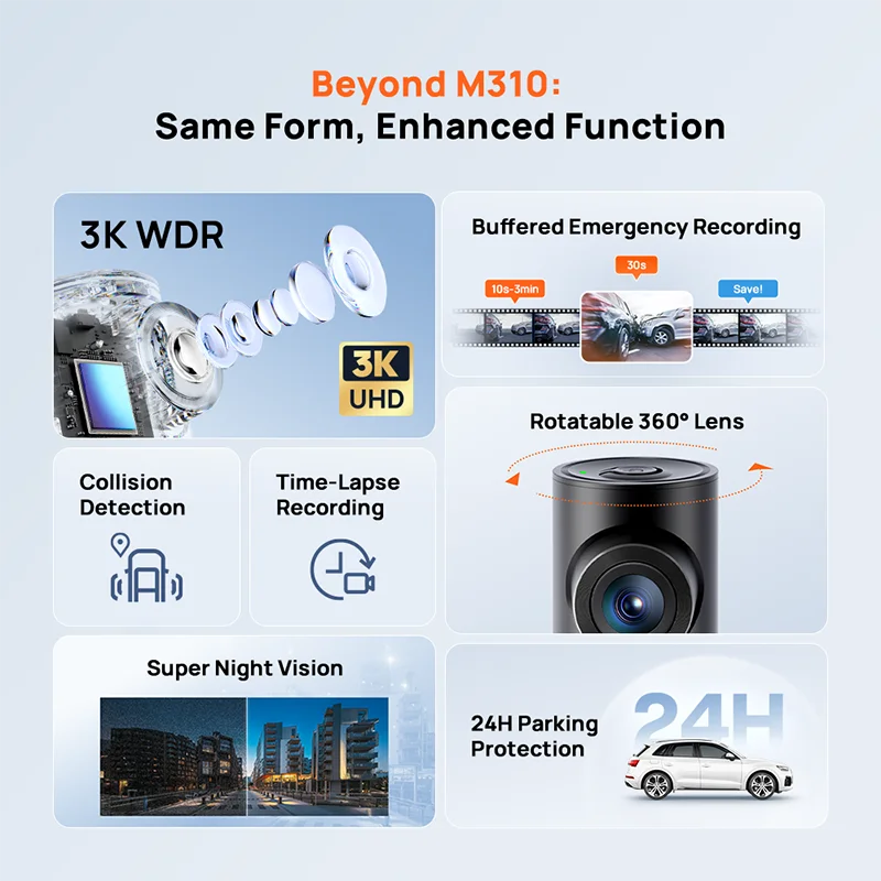 70mai Smart Dash Cam 3 M200 Sprachsteuerung 1080P 130FOV Wifi 70mai Auto DVR Auto Recorder Auto Recorder wifi Park Monitori