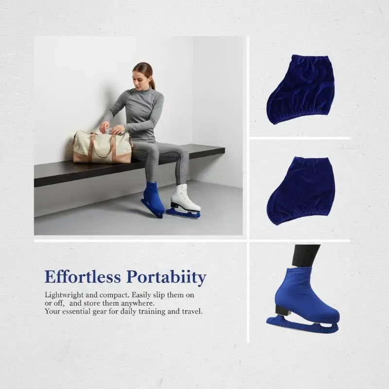 Upgraded High Elastic Velvet Fabric Figure Skating Shoes Cover Protector Anti-& Dustproof Ice Skate Covers Guard