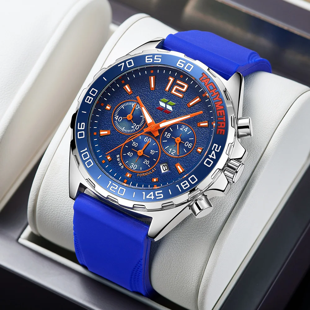 2023 SWISH Sport Luxury Watch for Men Sport Chronograph Blue Wrist Watch Casual Male Watches Waterproof Clock Relogio Masculino