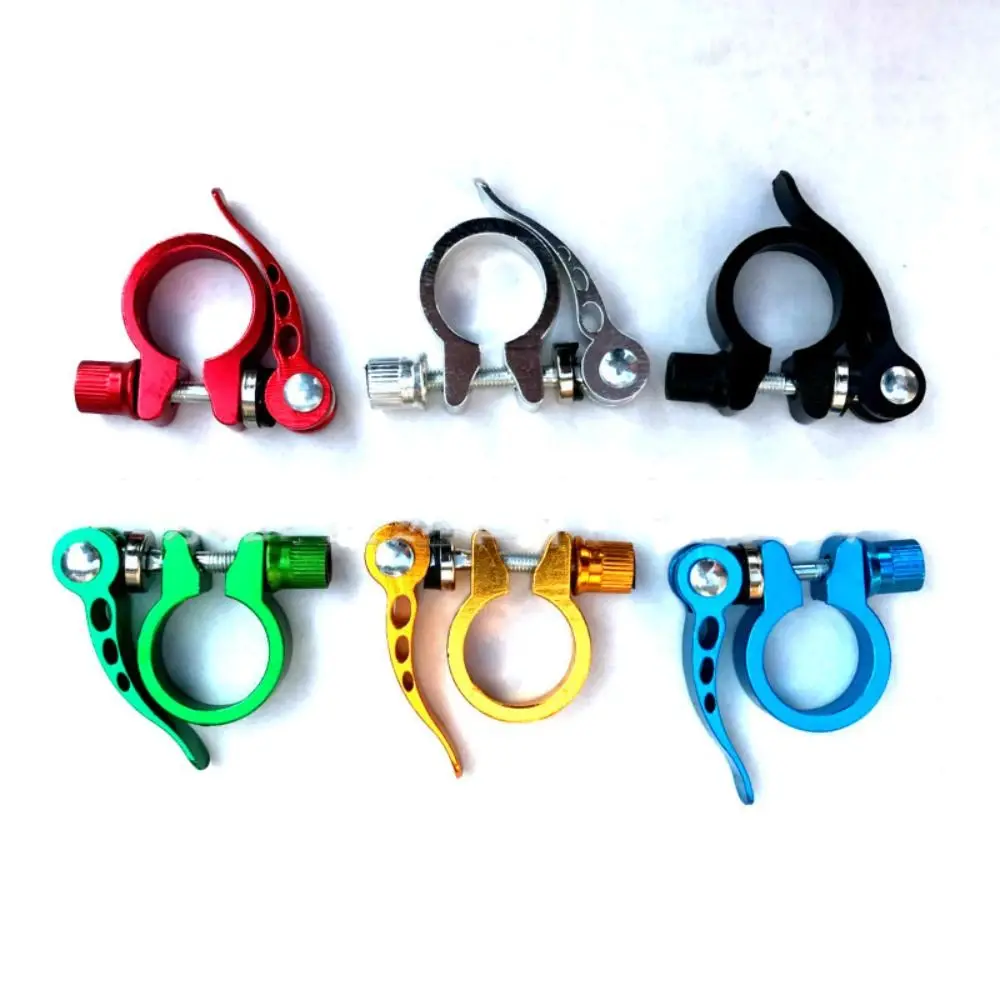 Aluminium Alloy Bike Seat Clamp 25.4/28.6/31.8/34.9mm 5 Colors Seatpost Clamp Quick Release Ultralight Mountain MTB BMX Bicycle