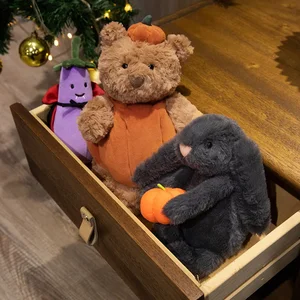 لطيف الأرنب الأسود عقد اليقطين أفخم اللعب ، دمية أفخم ناعمة ، دب سماعة وغطاء ، الباذنجان ، خدعة هالوين أو علاج ، 1 قطعة أفضل 6 حشوة قطيفة مبيعا - رقم 4