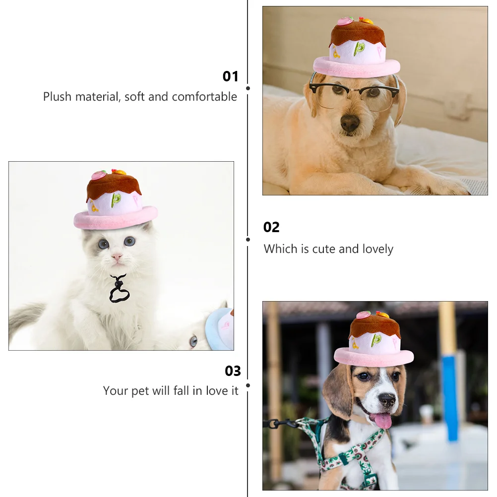 Copricapo per animali domestici Cappello da festa Cappelli di compleanno per gatti Fascia per gatti Simpatici berretti rosa